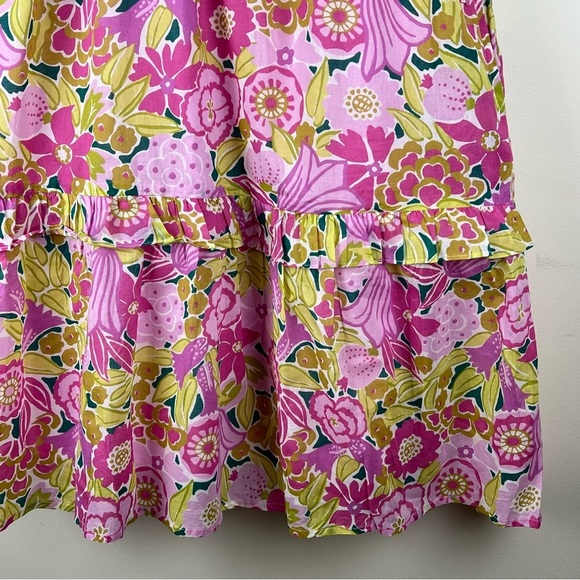 Banjanan | Feminine Cottagecore Floral Tiered Ruffle Chandra Mini Dress | L - Picture 8 of 15